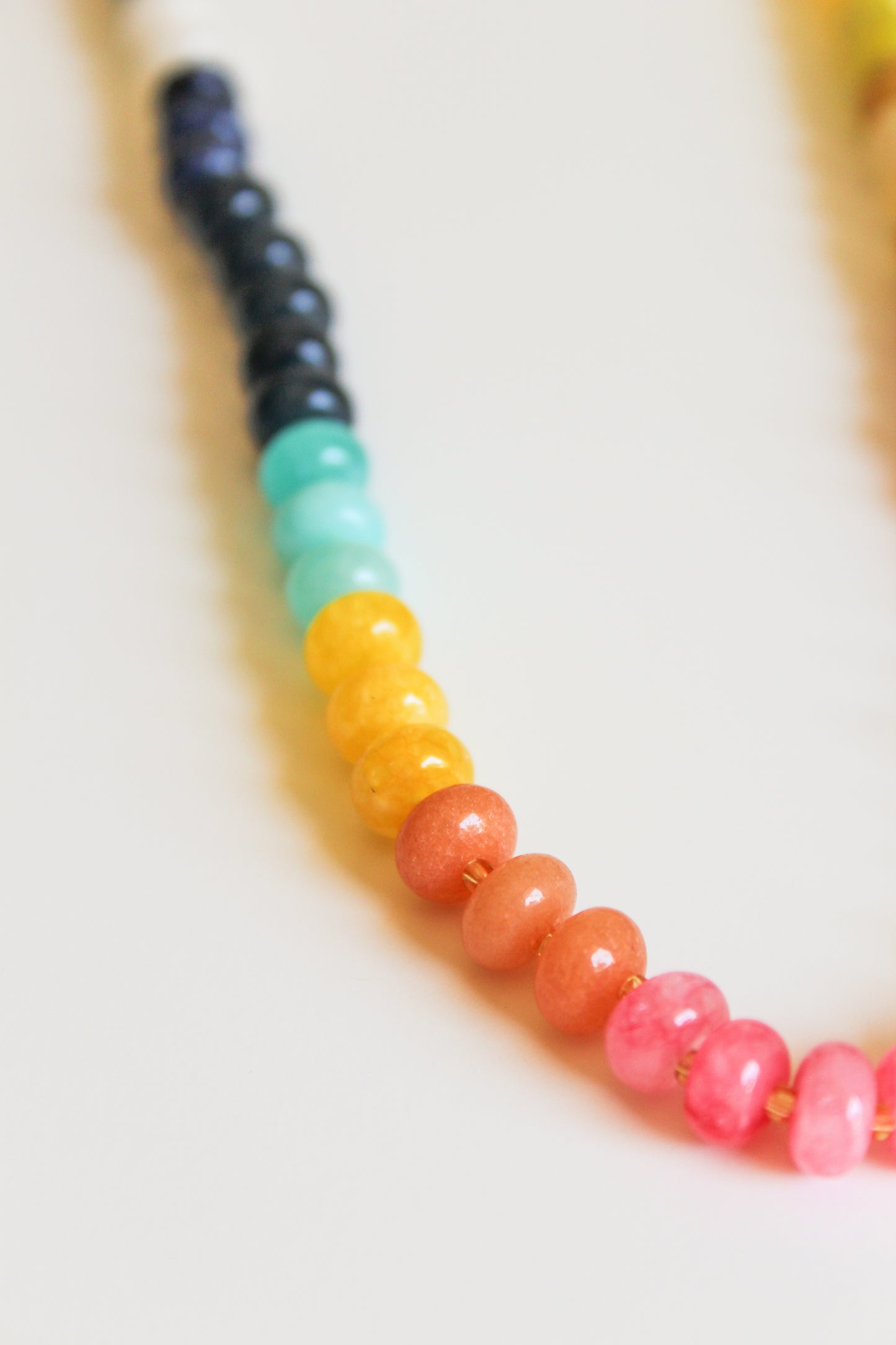 Golden Navy Beaded Necklace
