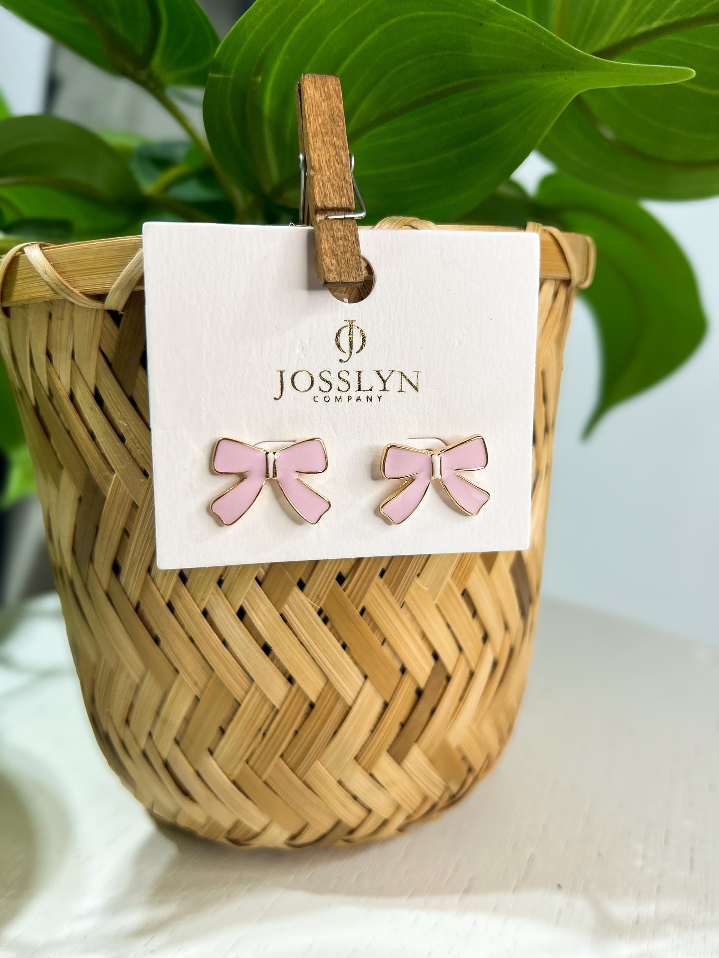 Pink Bow Earrings