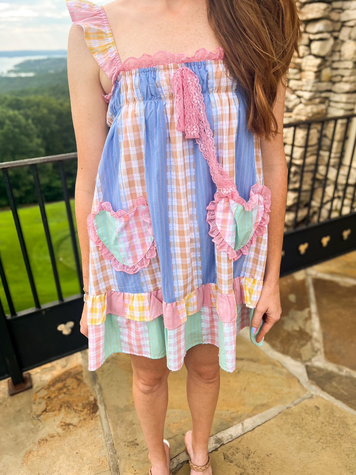 Pastel Patchwork Ruffle Dress - Simply L Boutique