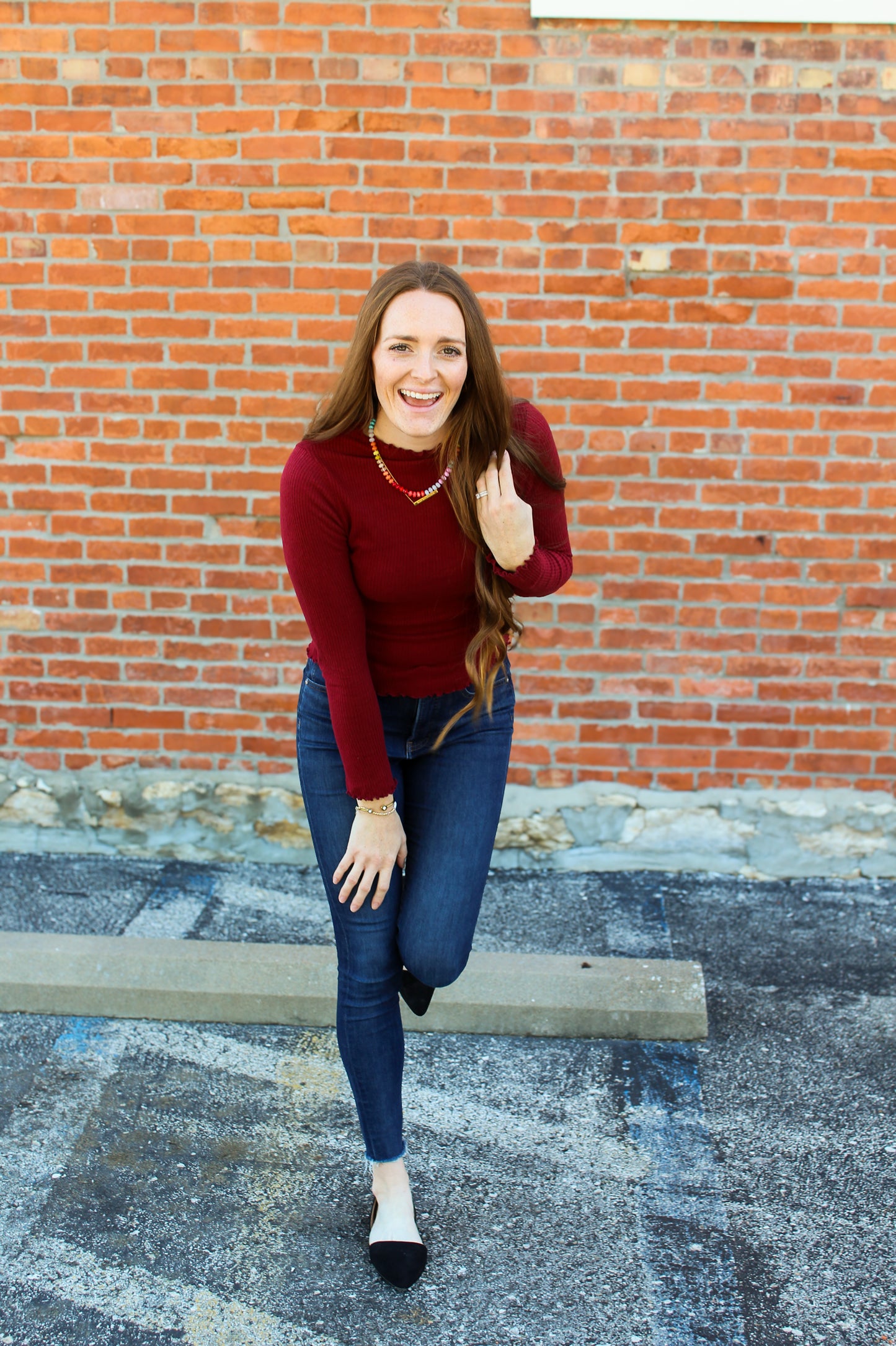 Remi Lettuce Hem Top - Wine