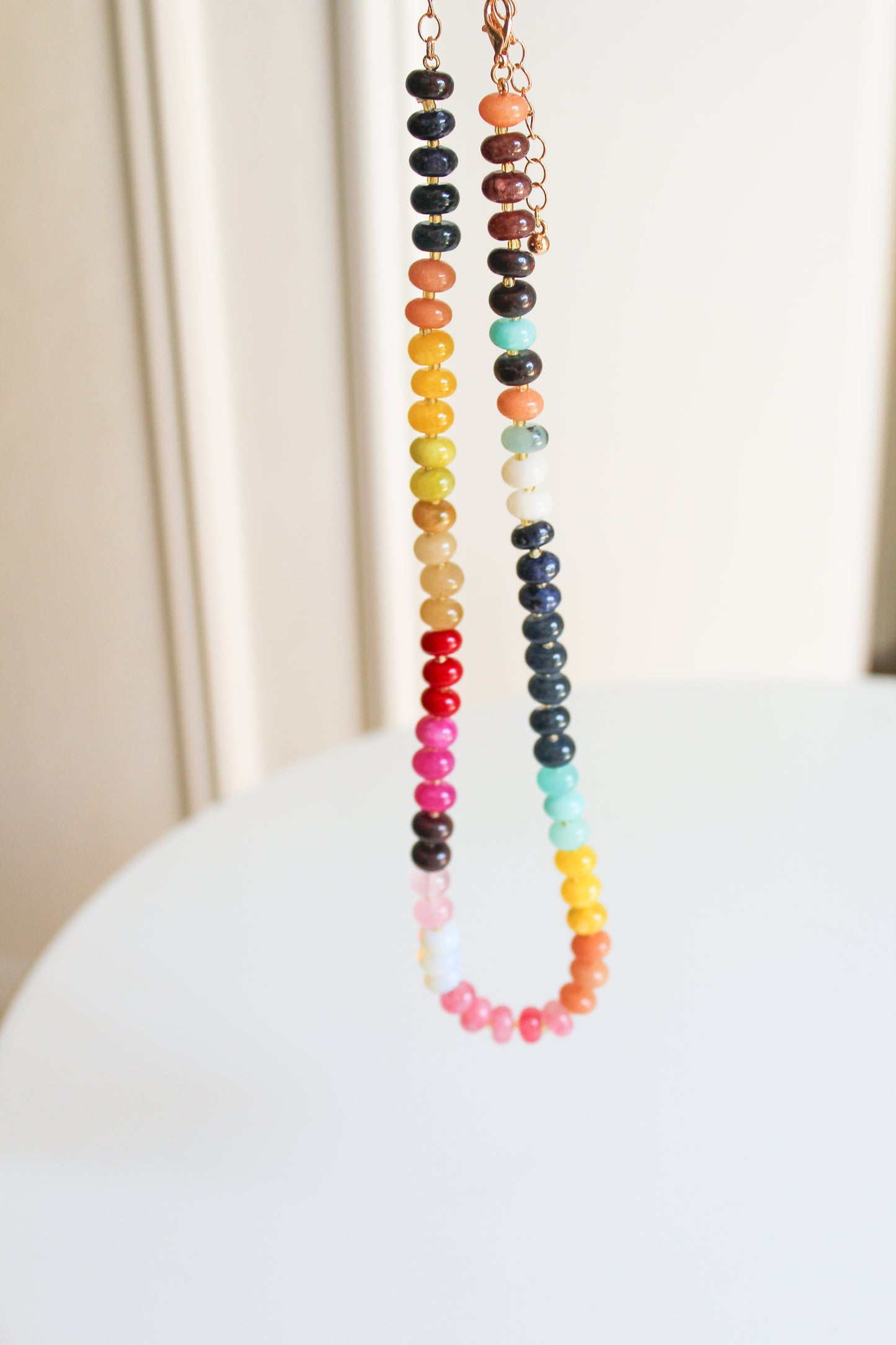 Golden Navy Beaded Necklace