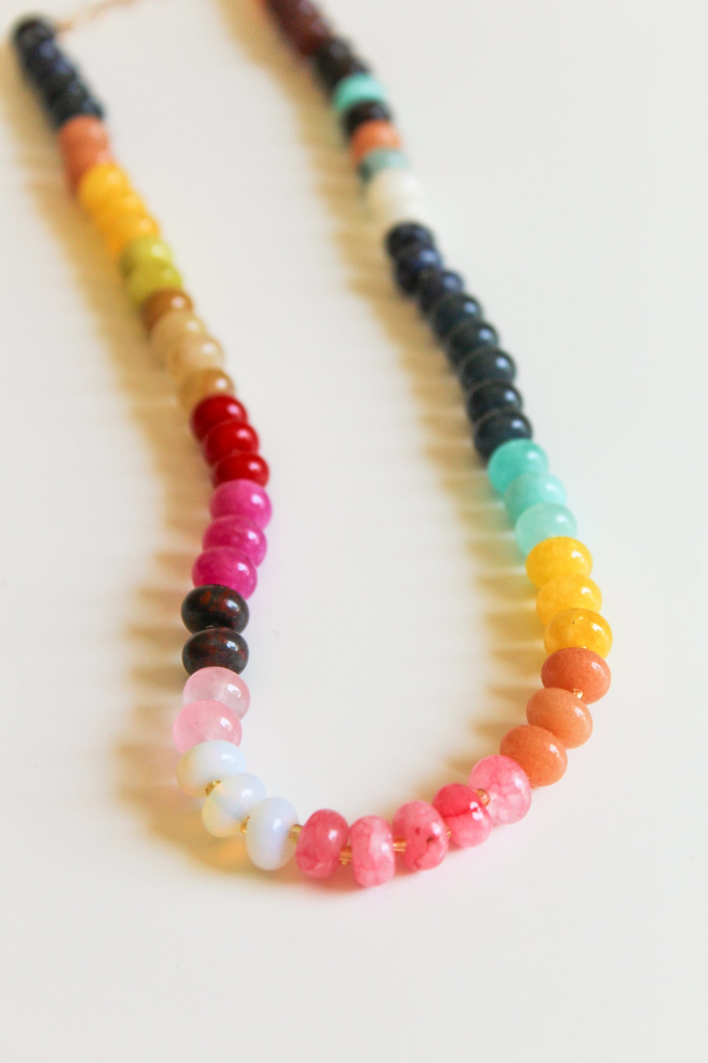 Golden Navy Beaded Necklace