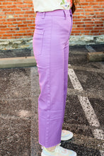 Load image into Gallery viewer, Tori Lavender Wide Leg Denim