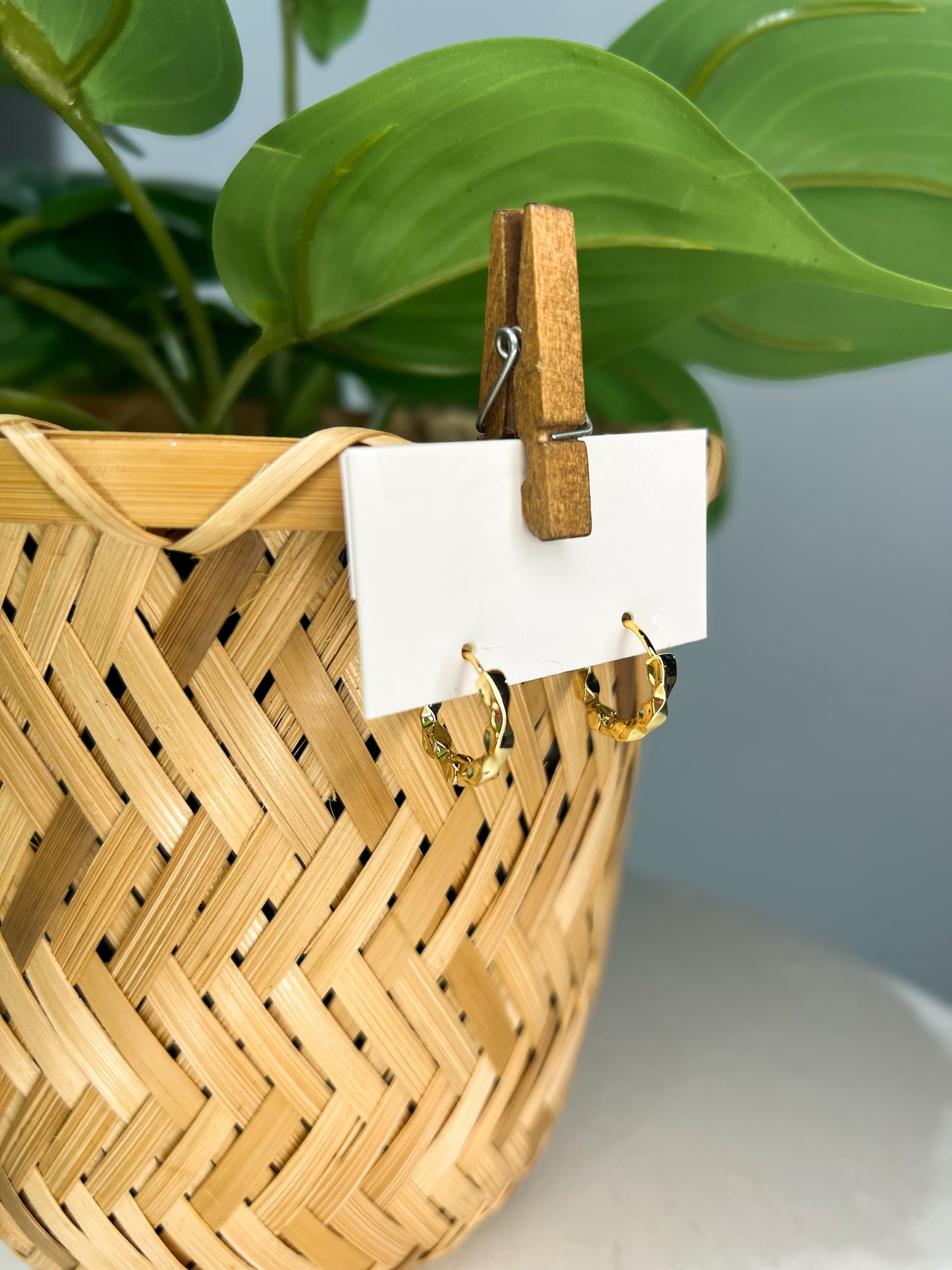 Geometric Gold Huggie Hoops