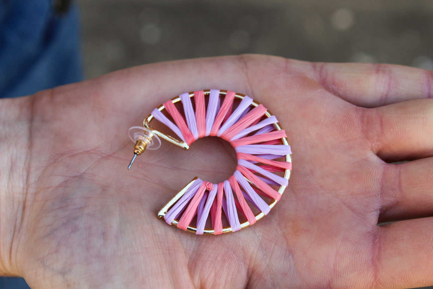 Hannah Raffia Hoop Earrings