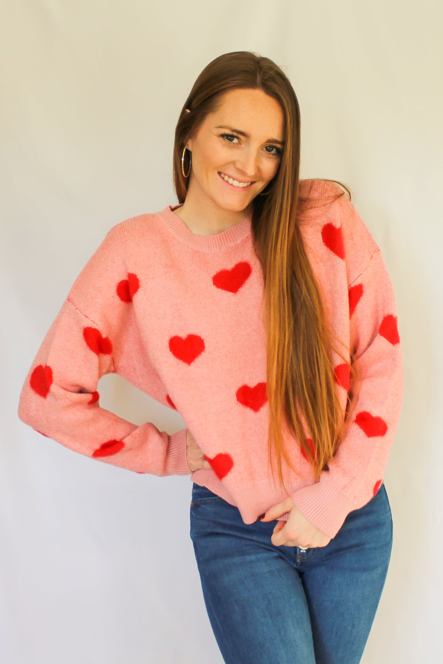 Pink/Red Heart Sweater