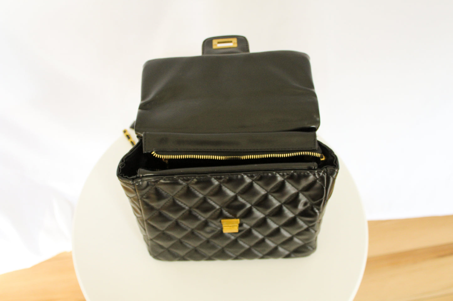 Magnolia Quilted Mini Backpack(Black)