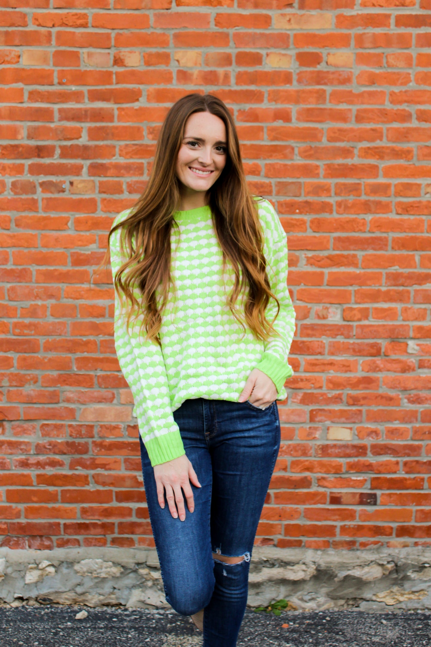Blake Pattern Sweater (Lime)