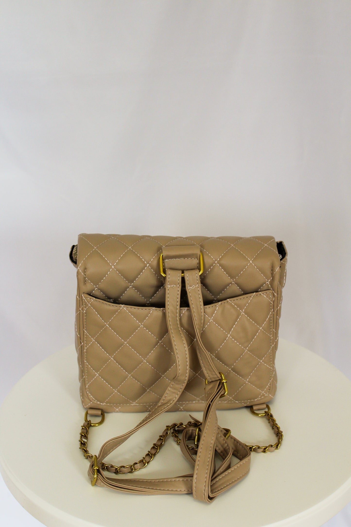 Magnolia Quilted Mini Backpack(Khaki)