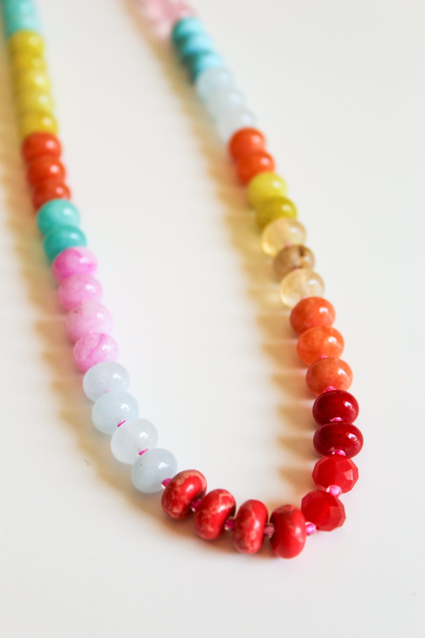 Sherbet Rainbow Beaded Necklace