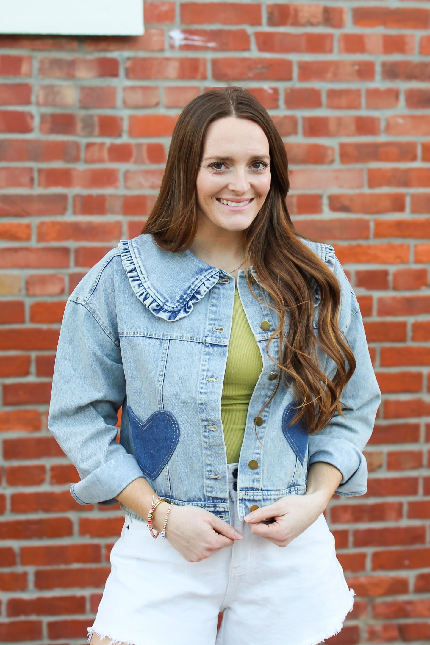 Daisy Heart Denim Jacket