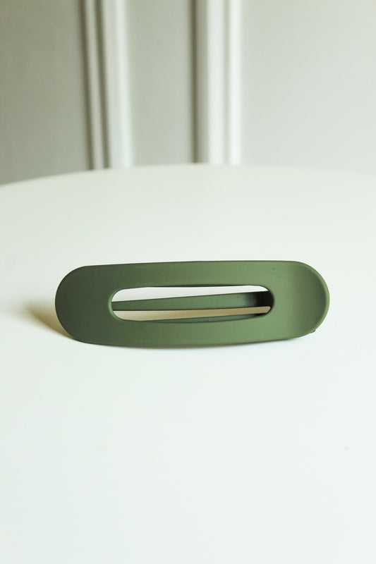 Green Flat Hair Claw Clip