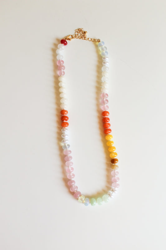 Misty Rose Beaded Necklace