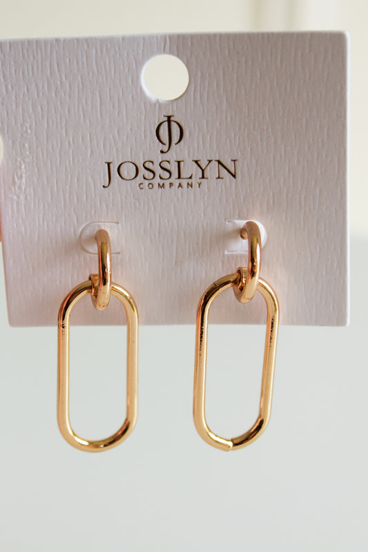 Link Hoop Earrings-Gold