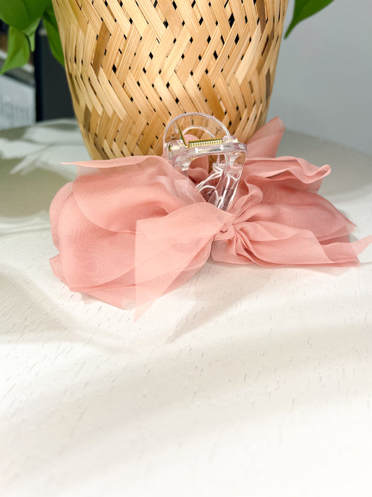 Blush Bow Hair Clip - Simply L Boutique