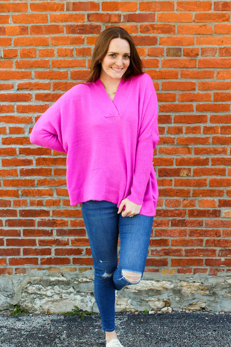 Orchid V-Neck Oversized Sweater