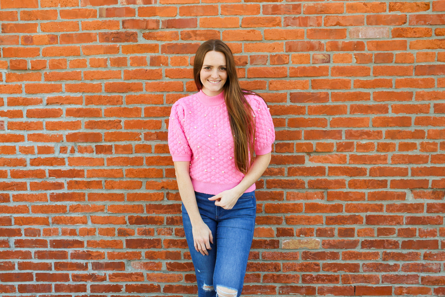 Barbie Pearl Short Sleeve Sweater