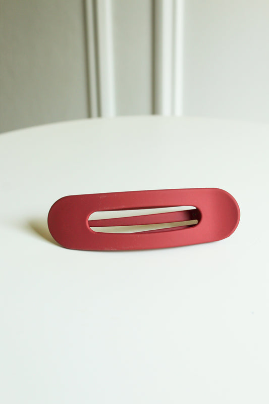 Burgundy Flat Hair Claw Clip