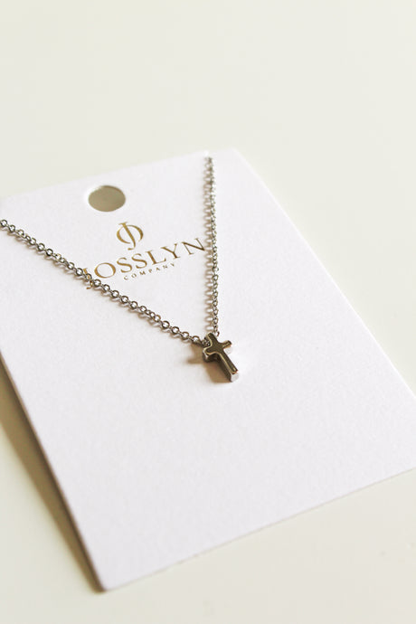 Mini Cross Necklace-Silver