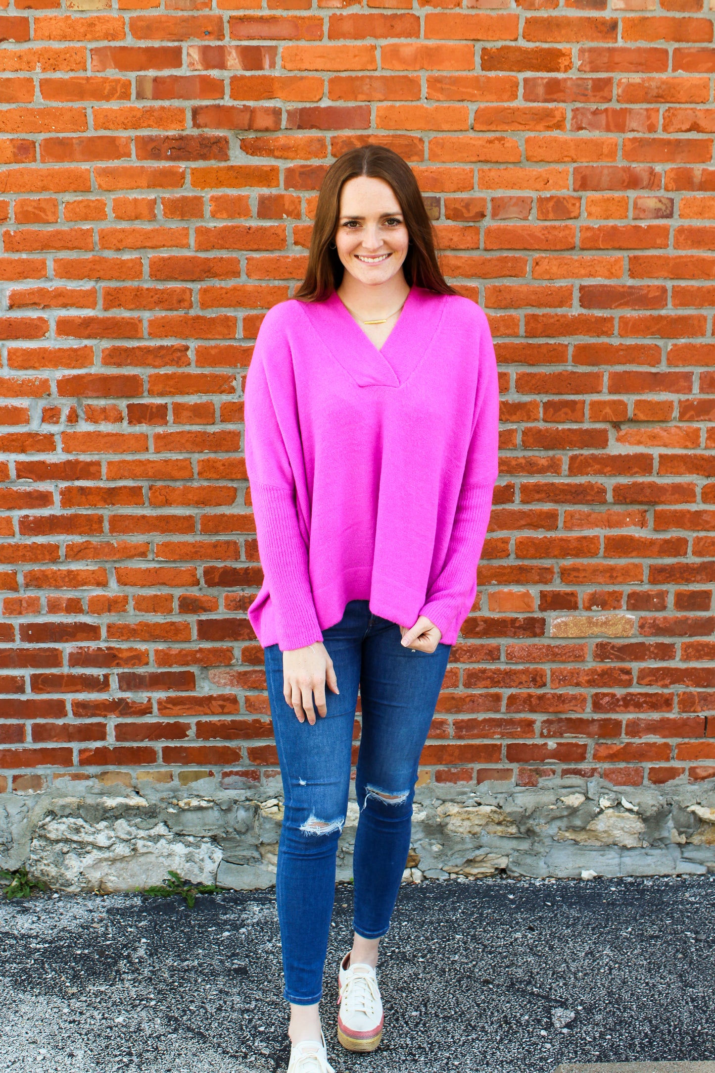 Orchid V-Neck Oversized Sweater