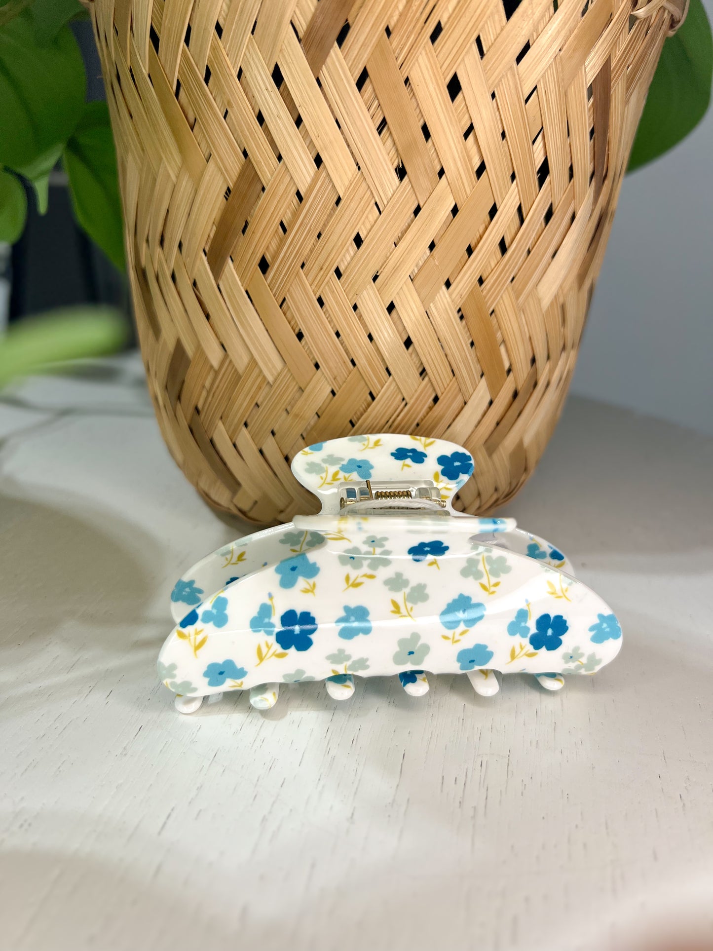 Blue Floral Hair Clip