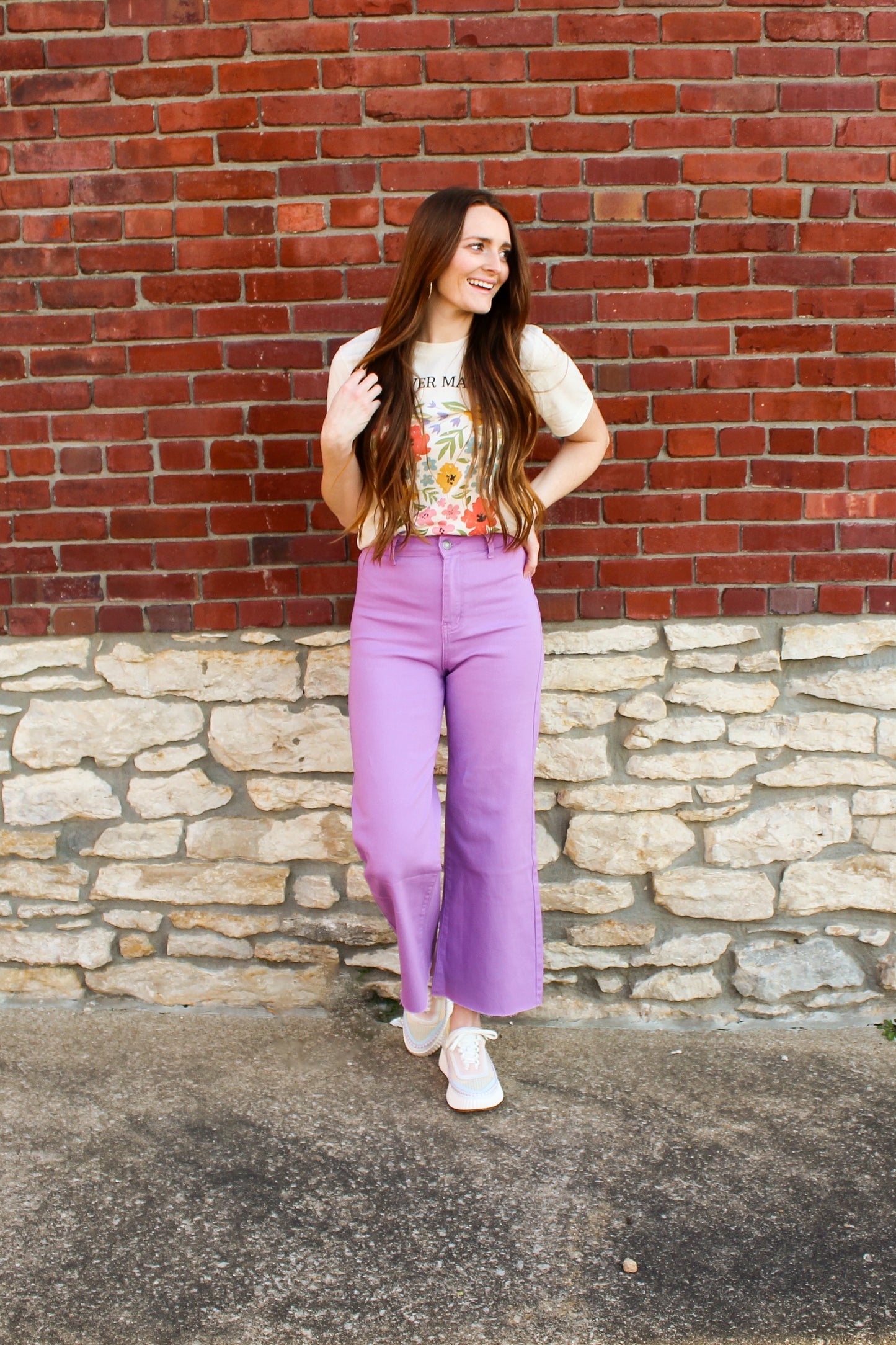 Tori Lavender Wide Leg Denim