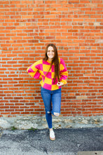 Load image into Gallery viewer, Fuchsia Checkered Sweater