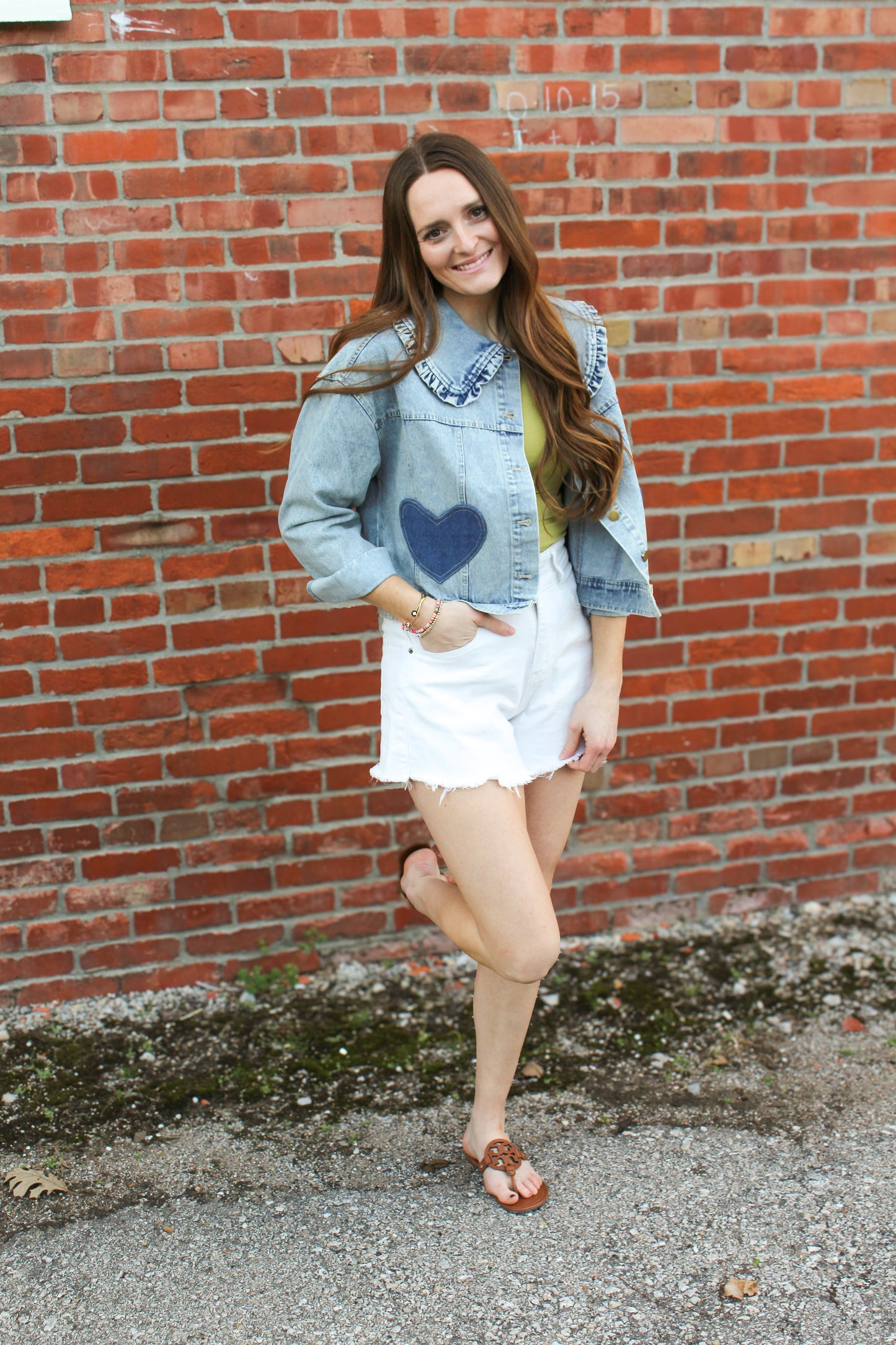Daisy Heart Denim Jacket