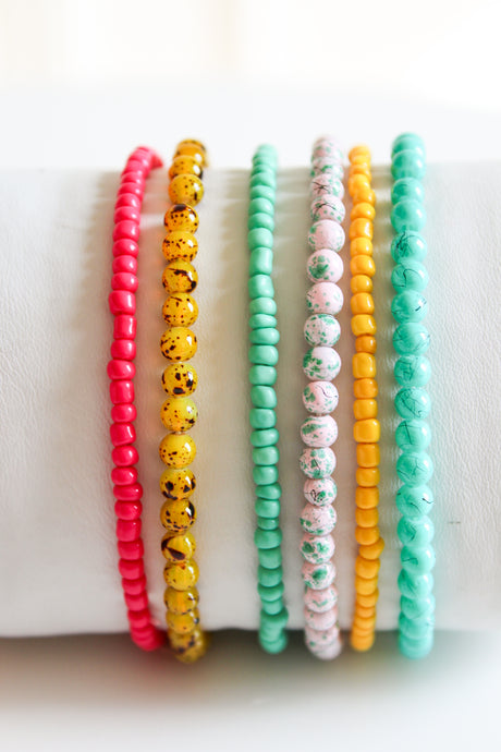 Multi Color Bead Bracelet Set