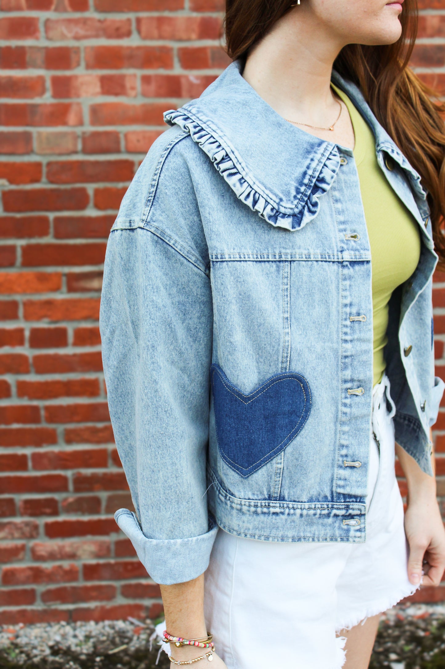 Daisy Heart Denim Jacket