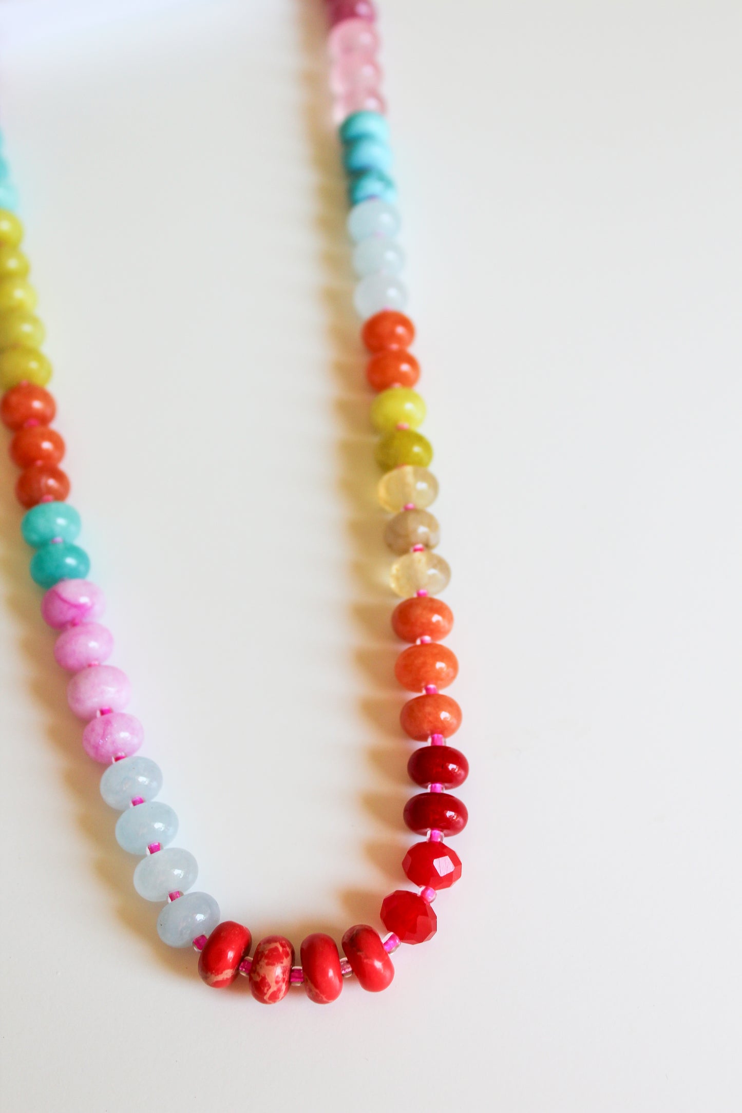 Sherbet Rainbow Beaded Necklace