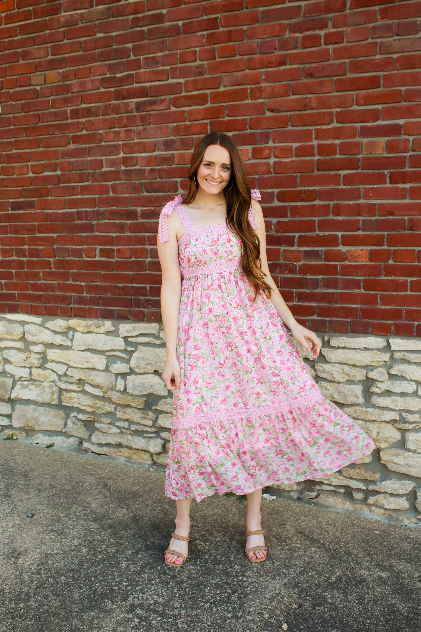 Kelsey Floral Lace Midi Dress