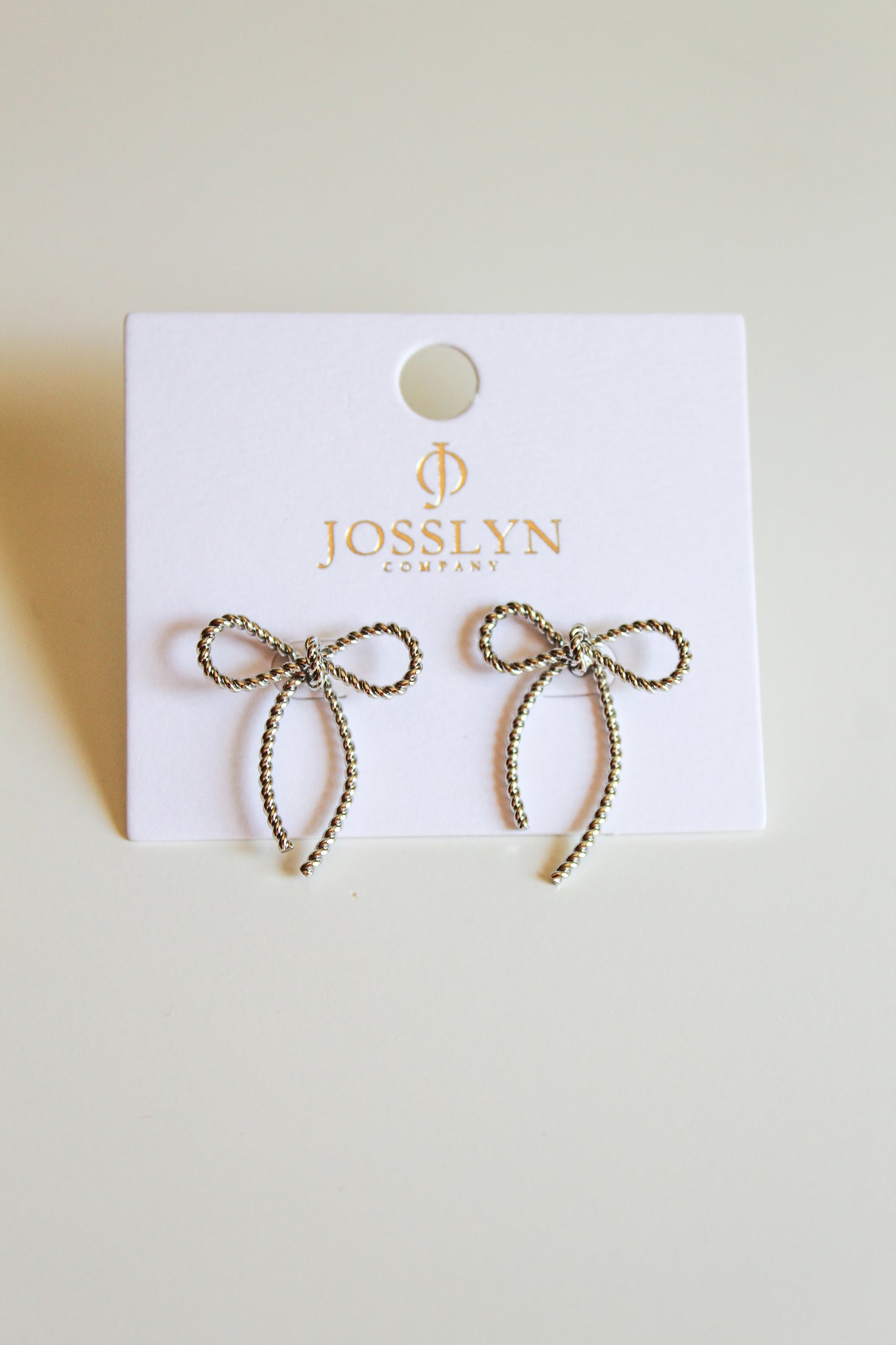 Rope Bow Earrings- Silver