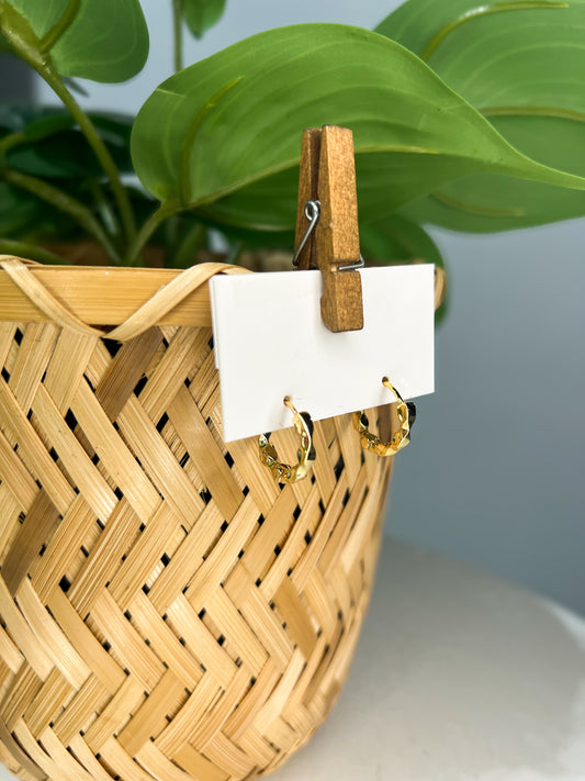 Geometric Gold Huggie Hoops