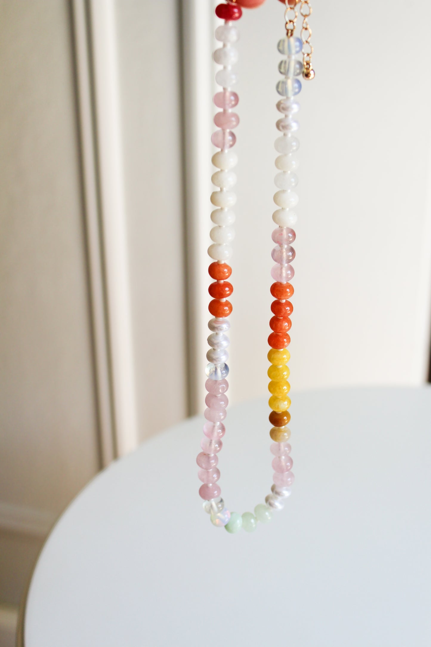 Misty Rose Beaded Necklace