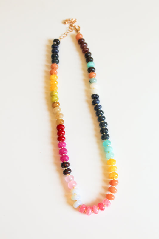 Golden Navy Beaded Necklace