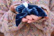 Load image into Gallery viewer, Steel Blue Velvet Scrunchie - Simply L Boutique