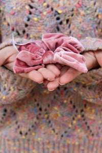 Mauve Velvet Scrunchie - Simply L Boutique