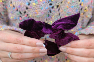 Dark Purple Velvet Scrunchie - Simply L Boutique
