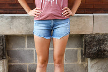 Load image into Gallery viewer, Side Cuffed Light Wash Denim Short - Simply L Boutique