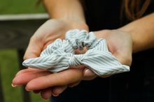 Load image into Gallery viewer, Grey Striped Scrunchie