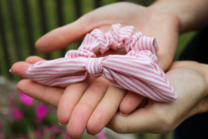 Pink Striped Scrunchie