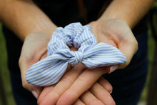Load image into Gallery viewer, Blue Striped Scrunchie
