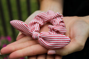 Red Striped Scrunchie