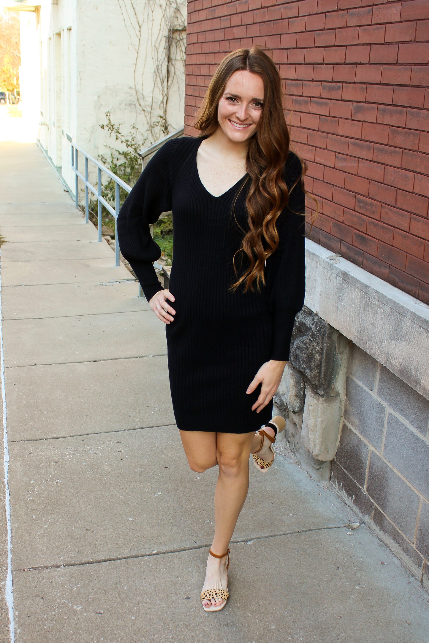 Solid Knit Sweater Dress