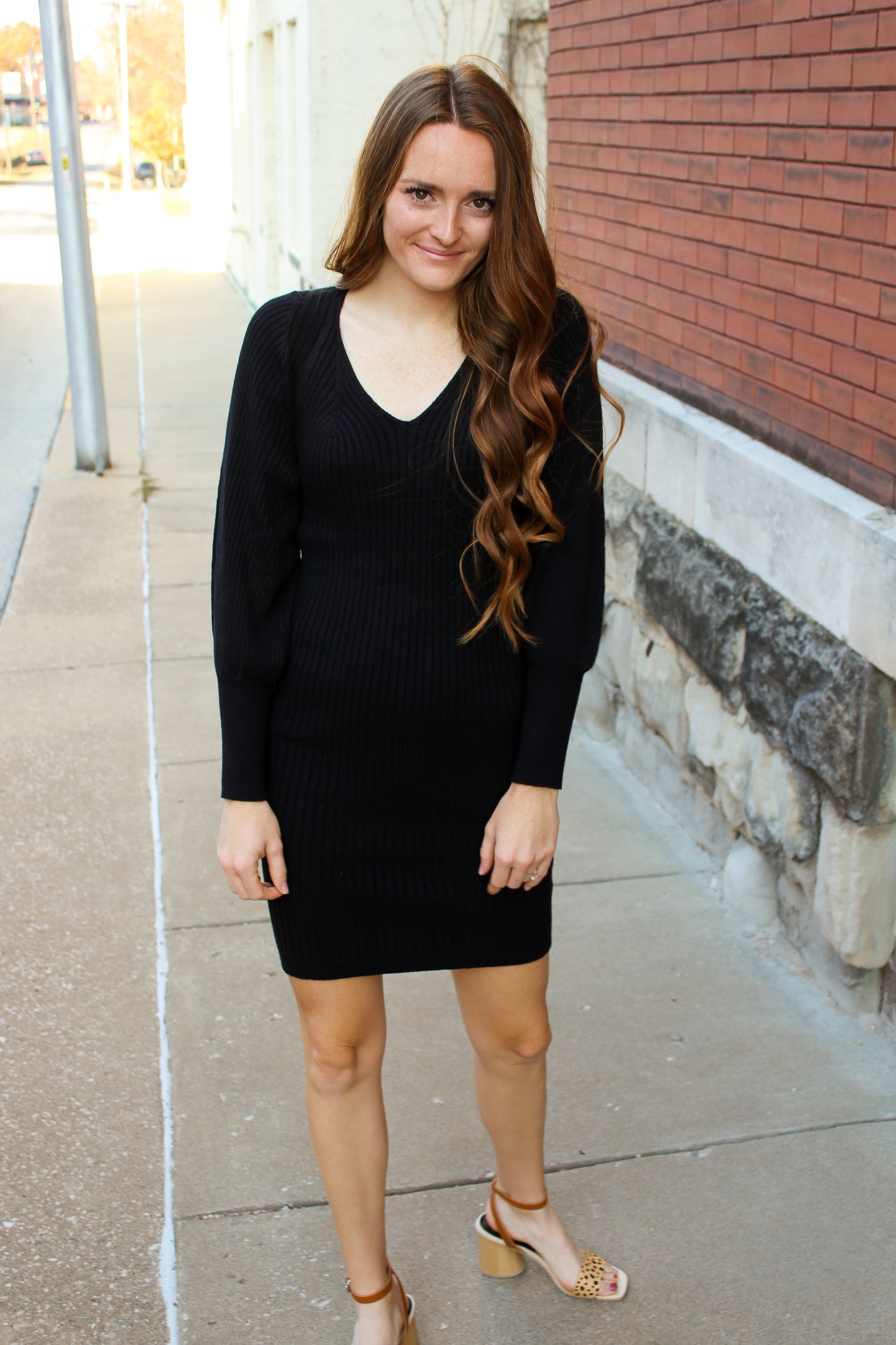 Solid Knit Sweater Dress