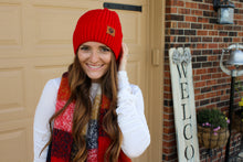 Load image into Gallery viewer, Red Pom Pom Beanie