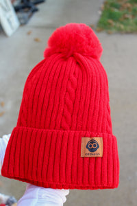 Red Pom Pom Beanie