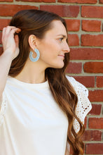 Load image into Gallery viewer, Pastel Blue Rattan Hoops