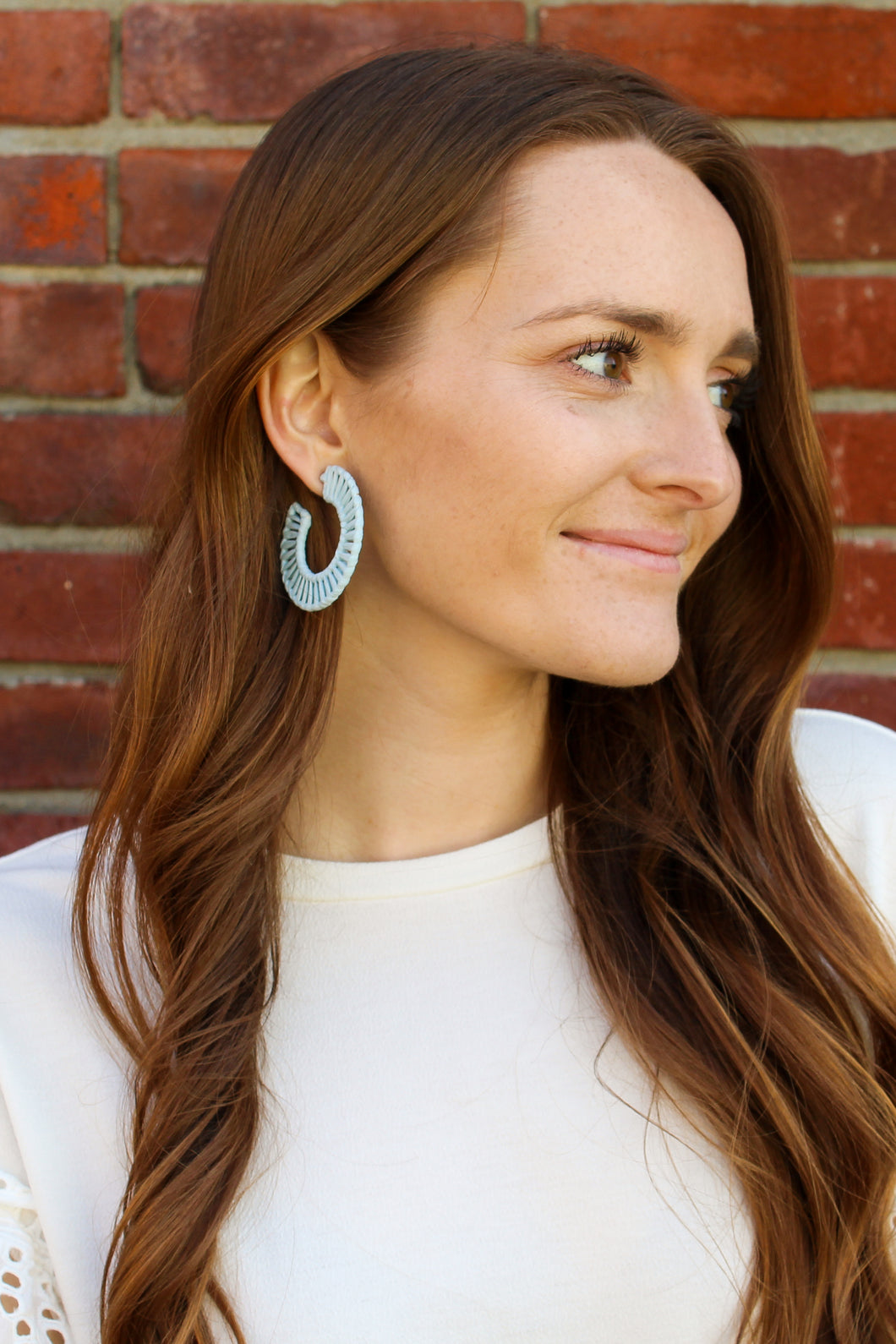 Pastel Blue Rattan Hoops